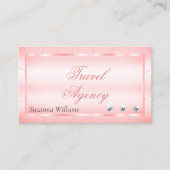 ダイヤモンドの目を引く明るいモダンピンク 名刺 (正面)