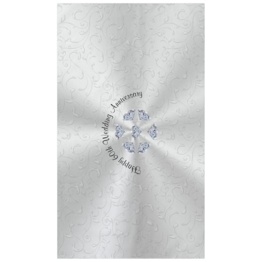 ダイヤモンドの第60結婚記念日のテーブルの装飾 テーブルクロス (正面)