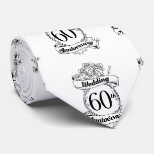ダイヤモンドの結婚60周年の花 ネクタイ