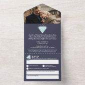 ダイヤモンドの結婚60周年パーティーの宝石 オールインワン招待状 (内側)