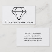 ダイヤモンドの線画、モダンな宝石用原石切って下さい 名刺 (正面/裏面)