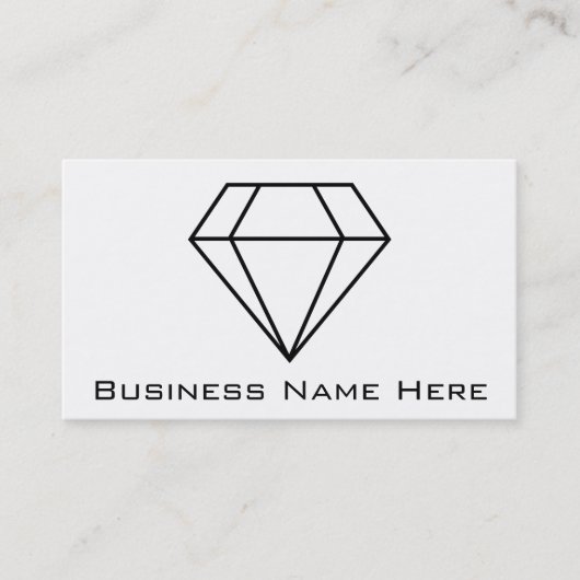 ダイヤモンドの線画、モダンな宝石用原石切って下さい 名刺 (正面)