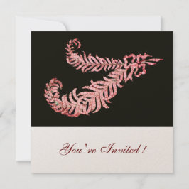 ダイヤモンドの羽根 , ピンクのシャンパンメタリック 招待状