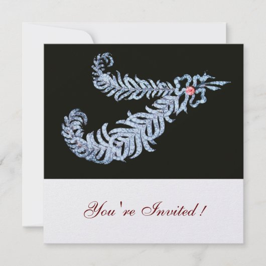 ダイヤモンドの羽根 , ピンクアイスメタリック 招待状 (正面)