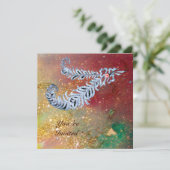 ダイヤモンドの羽根 , 茶色 黄色 緑 金の輝き 招待状 (スタンド正面)