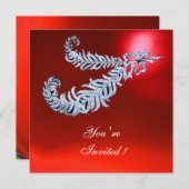 ダイヤモンドの羽根  赤いルビー 招待状 (正面/裏面)