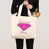ダイヤモンドの花型女性歌手のトート ラージトートバッグ (正面(商品))