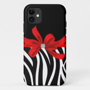 ダイヤモンドの花型女性歌手(赤い) iPhone 11 ケース