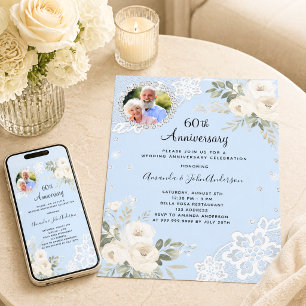 ダイヤモンドの花模様 60回目の結婚記念日 招待状