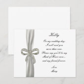 ダイヤモンドの蝶ネクタイ ウェディング メイド オブ オナー カード (正面/裏面)