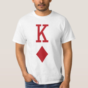 ダイヤモンドの赤い遊ぶカードの王 Tシャツ