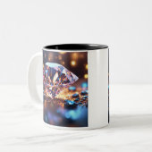 ダイヤモンドの輝き：エレガントマグカップデザイン ツートーンマグカップ (正面左)