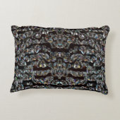 ダイヤモンドの輝エレガントく模様の銀と黒 アクセントクッション (裏面)