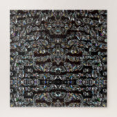 ダイヤモンドの輝エレガントく模様の銀と黒 ジグソーパズル (縦)