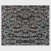 ダイヤモンドの輝エレガントく模様の銀と黒 ラッピングペーパー (フラット)