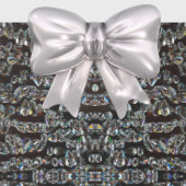 ダイヤモンドの輝エレガントく模様の銀と黒 ラッピングペーパー