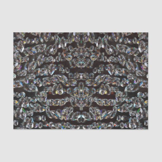 ダイヤモンドの輝エレガントく模様の銀と黒 薄葉紙 (正面)