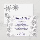 ダイヤモンドの雪の結晶 感謝カード 招待状 (正面/裏面)
