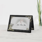 ダイヤモンドの雪の薄片及びハートの冬の写真 カード (正面)