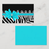 ダイヤモンドのDelilahのシマウマ(ティール（緑がかった色）) 名刺 (正面/裏面)