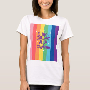 ダイヤモンドのTシャツのように輝く虹 Tシャツ