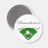 ダイヤモンドは女の子の最高の友友Tシャツだ マグネット (正面/裏面)