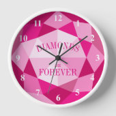 ダイヤモンドは永遠にピンクの宝石の壁時計である 壁時計 (正面)