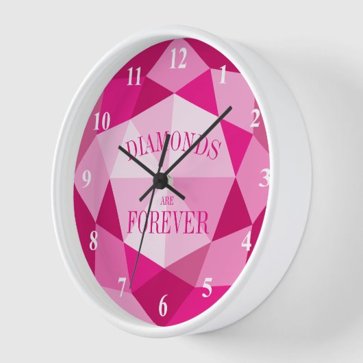 ダイヤモンドは永遠にピンクの宝石の壁時計である 壁時計 (傾斜)