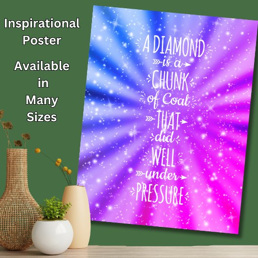 ダイヤモンドは石炭の塊で圧力下 ポスター