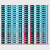 ダイヤモンドは黒、赤、白、ターコイズ モダン ラッピングペーパー (フラット)