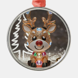 ダイヤモンドめまいルドルフ： 3Dクリスマスジェム メタルオーナメント