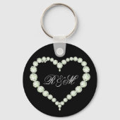 ダイヤモンドをテーマにしたモノグラム「His and Her」イニシャル キーホルダー (正面)