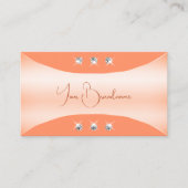 ダイヤモンドを使った人目を引く桃きらめく色 名刺 (正面)