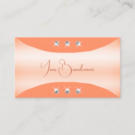 ダイヤモンドを使った人目を引く桃きらめく色 名刺 (正面)