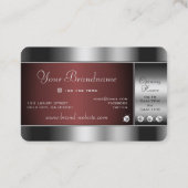 ダイヤモンドを使った高貴なシルバーとブルゴーニュきらめくー 名刺 (裏面)