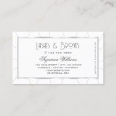 ダイヤモンドを使用したシックな白とシルバーのフレモダンーム 名刺 (裏面)