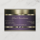 ダイヤモンドを使用した卓越した紫とクロフェイクーム 名刺 (裏面)