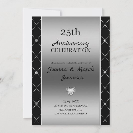 ダイヤモンドを使用した幾何形状 招待状 (正面)