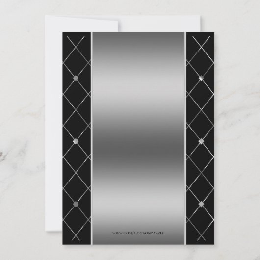 ダイヤモンドを使用した幾何形状 招待状 (裏面)