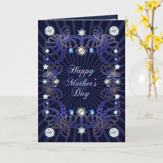 ダイヤモンドを使用した母の日のカード カード (黄色い花)