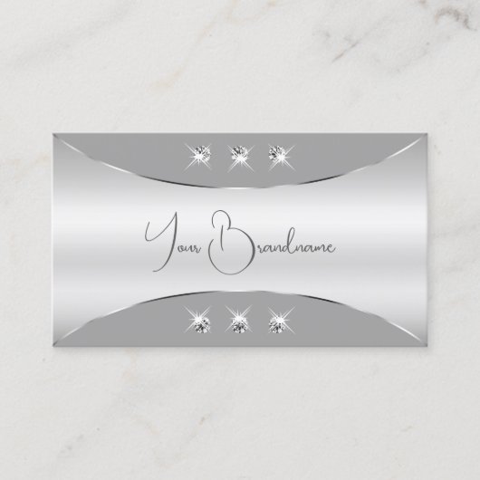 ダイヤモンドを使用した豪華なシルバーとグきらめくレイ 名刺 (正面)