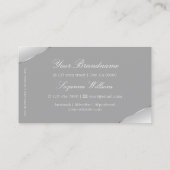 ダイヤモンドを使用した豪華なシルバーとグきらめくレイ 名刺 (裏面)