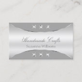 ダイヤモンドを使用した豪華なシルバーとグきらめくレイ 名刺 (正面)