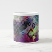 ダイヤモンドを使用したStormyカラフルの水カラー抽象芸術 ジャンボコーヒーマグカップ (正面)