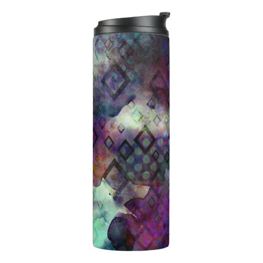 ダイヤモンドを使用したStormyカラフルの水カラー抽象芸術 タンブラー (回転左)