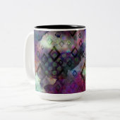 ダイヤモンドを使用したStormyカラフルの水カラー抽象芸術 ツートーンマグカップ (正面左)