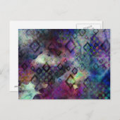 ダイヤモンドを使用したStormyカラフルの水カラー抽象芸術 ポストカード (正面/裏面)