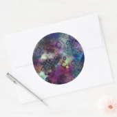 ダイヤモンドを使用したStormyカラフルの水カラー抽象芸術 ラウンドシール (封筒)
