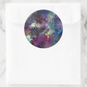 ダイヤモンドを使用したStormyカラフルの水カラー抽象芸術 ラウンドシール (バッグ)