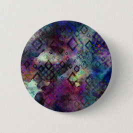 ダイヤモンドを使用したStormyカラフルの水カラー抽象芸術 缶バッジ